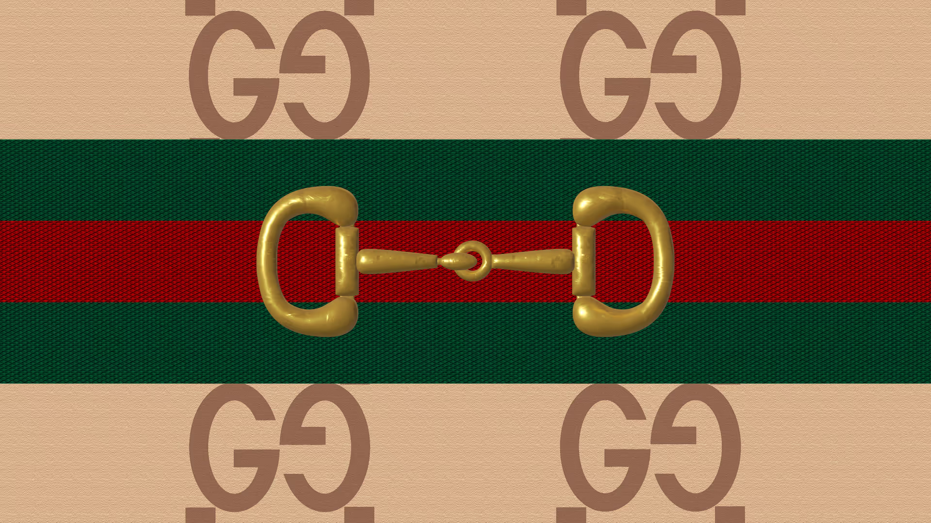 The iconic green and red web stripe adorned with a gold horsebit, referencing Gucci’s equestrian heritage.